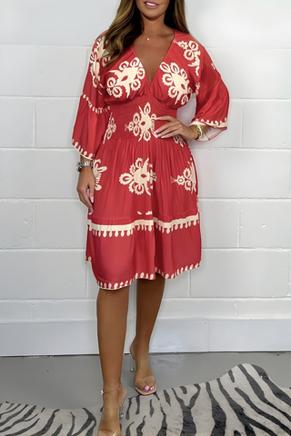 LUNA | Short Boho Floral Dress with Flattering Cut for an Elegant Vacation or Event Look