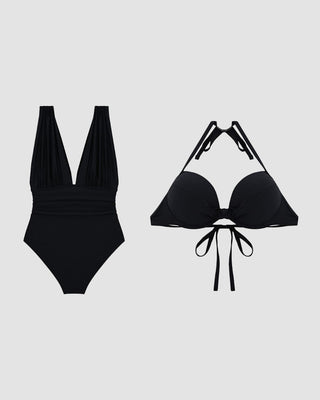 Luxury Shaping Swimsuit with Deep V-Neck