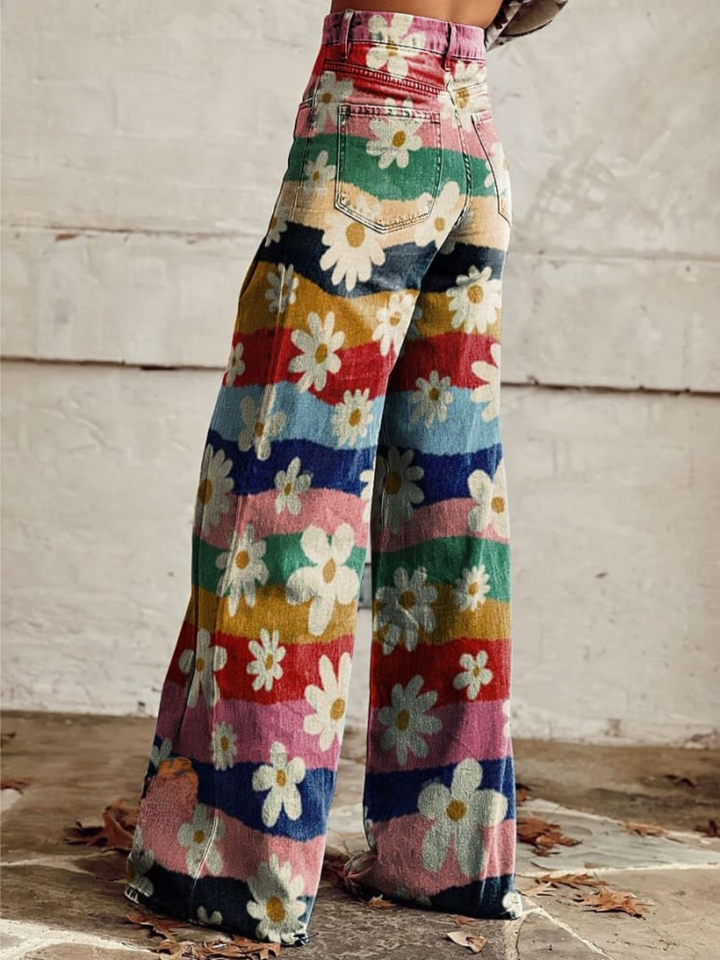 LÉON | Retro Floral Pants Elegant and Comfortable