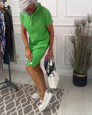 INES | Casual Dress with Hood and Short Sleeves Perfect for Summer