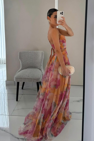 FLORELLA | Maxi Bohemian Dress with Romantic Floral Print