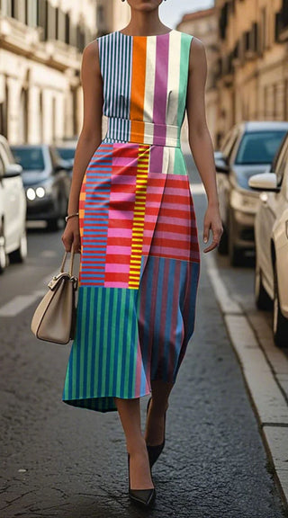 VIOLETTA | Summer Dress with Geometric Design and Elegant Fit