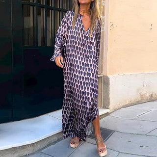 GABRIELLA | Long Dress with Geometric Print and Elegant Cut for Any Occasion