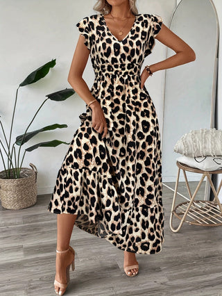 Celeste | Baroque Print Maxi Dress with V-Neck and Smocked Waist
