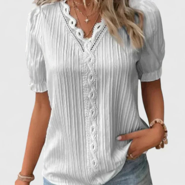 Avienne | Elegant V-Neck Blouse