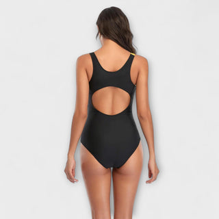 One-Piece Sporty Swimsuit with Back Cutout