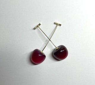 Blood Red Cherry Earrings, Y2K Jewelry, Y2K, Coquette, Lightweight, White Elephant Gift, Galentine's Party, Cute Earrings