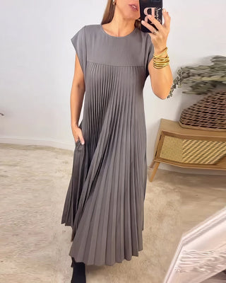 ELEONORA | Pleated Dress Without Sleeves, Elegant and Timeless