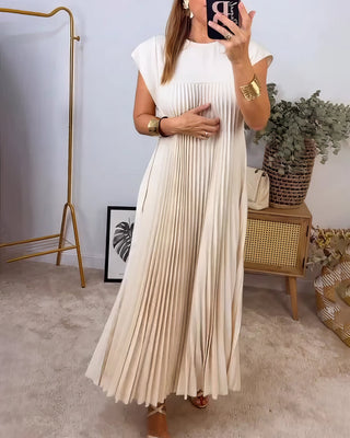 ELEONORA | Pleated Dress Without Sleeves, Elegant and Timeless