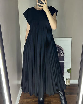 ELEONORA | Pleated Dress Without Sleeves, Elegant and Timeless