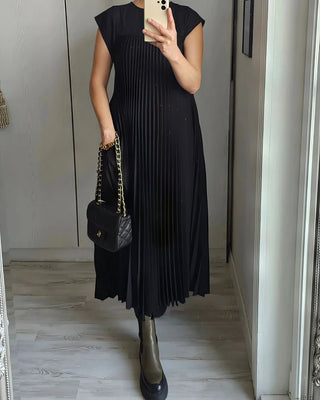 ELEONORA | Pleated Dress Without Sleeves, Elegant and Timeless