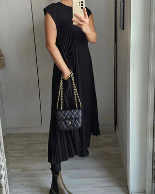 ELEONORA | Pleated Dress Without Sleeves, Elegant and Timeless